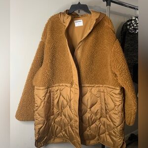 NWT Old Navy Hooded Long Sherpa Coat - Women’s 3X